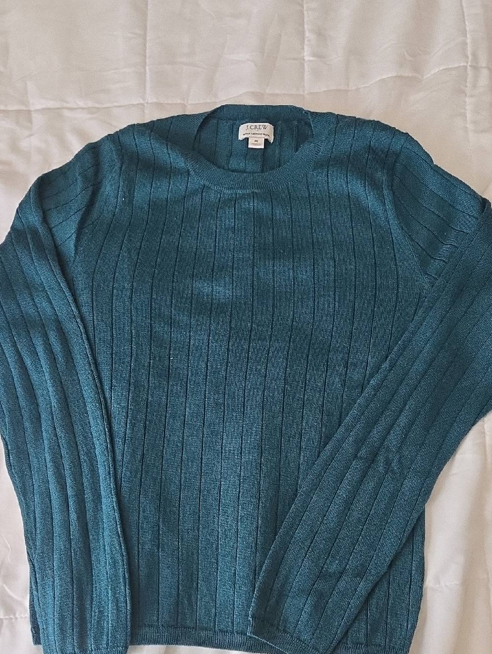 J. Crew Women's Teal Ribbed Crewneck Sweater - Deep Teal